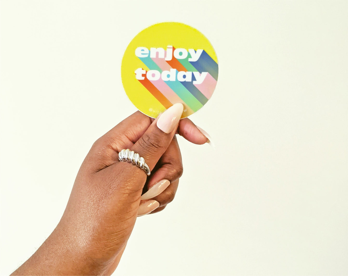 Colorful Enjoy Today Rainbow Sticker . Christian . Planner Sticker. Mental health Sticker. Stanley Cup Hydro Flask water bottle dec