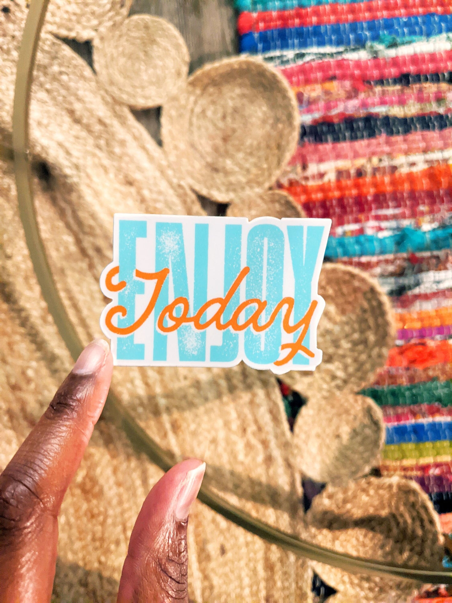 Enjoy Today Die Cut Mental Health Positive Christian Waterproof Sticker Decal.