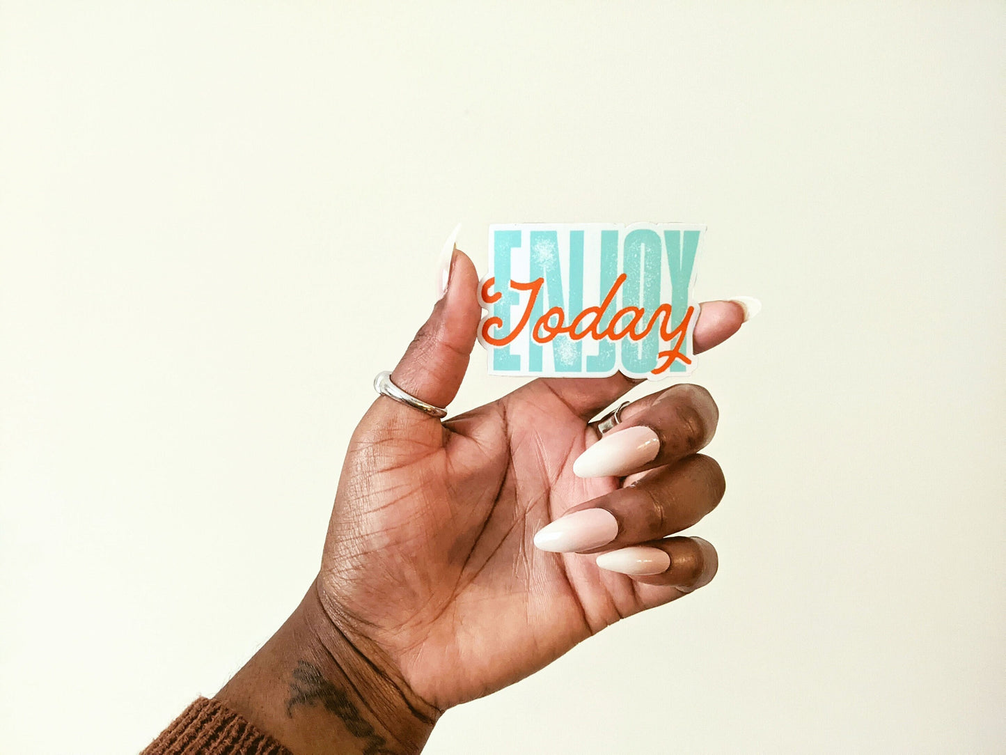 Enjoy Today Die Cut Mental Health Positive Christian Waterproof Sticker Decal.