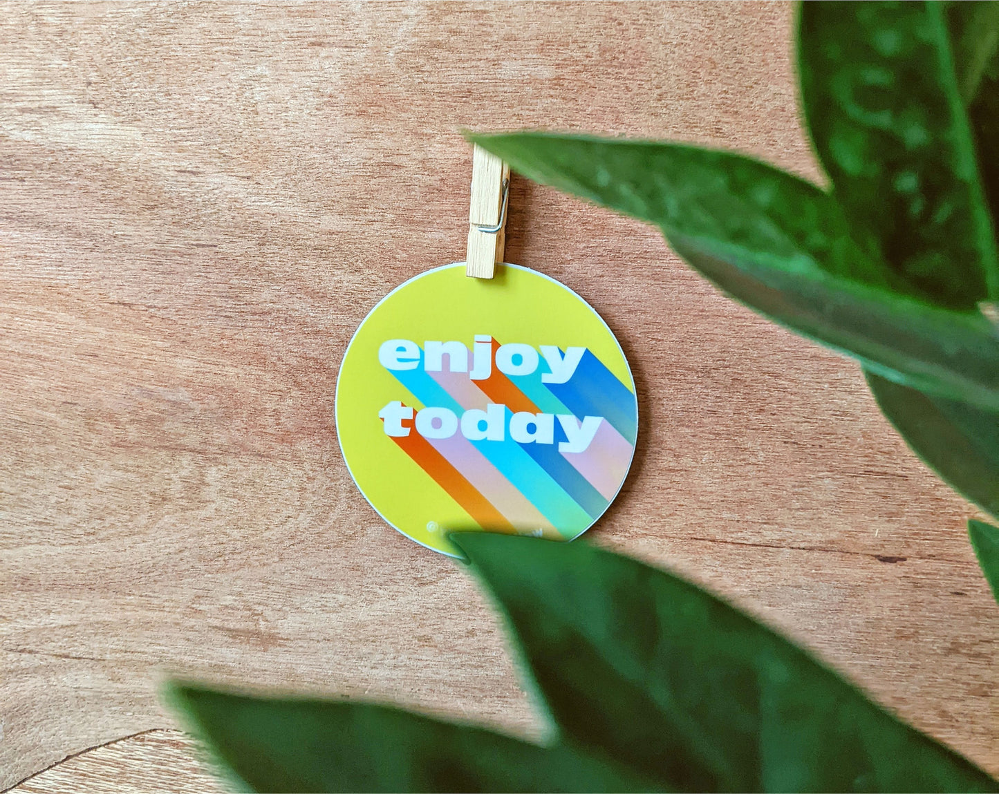 Colorful Enjoy Today Rainbow Sticker . Christian . Planner Sticker. Mental health Sticker. Stanley Cup Hydro Flask water bottle dec