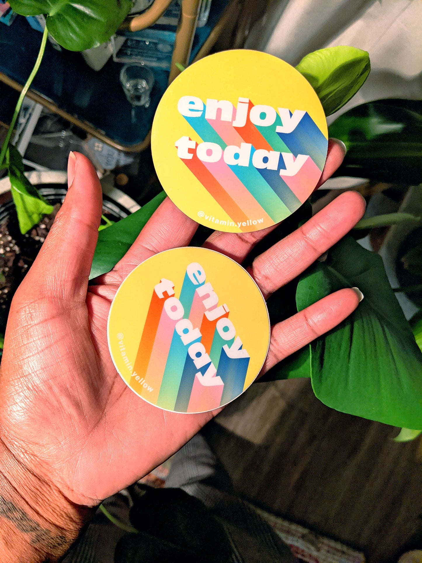 Colorful Enjoy Today Rainbow Sticker . Christian . Planner Sticker. Mental health Sticker. Stanley Cup Hydro Flask water bottle dec